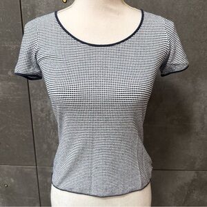 Armani Collezioni Blue and White  Short Sleeve Top